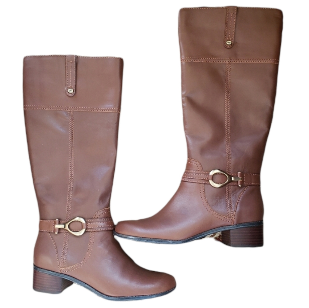 Bandolino Carly tall equestrian leather boot NIB